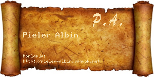 Pieler Albin névjegykártya